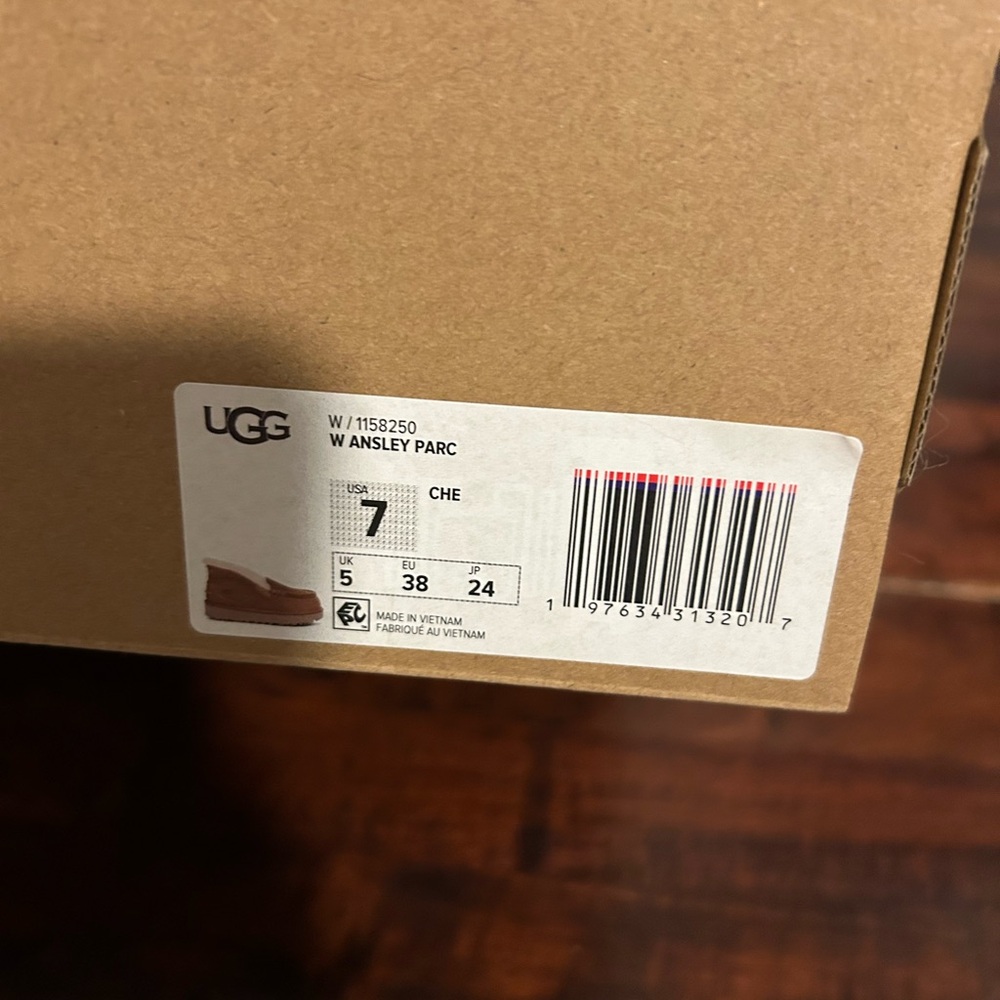 UGG Chestnut Suede Shearling Moccasins - Picture 6 of 8